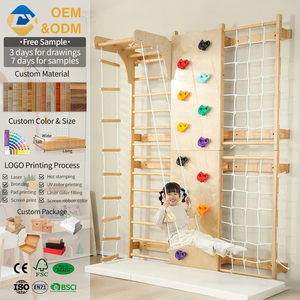 Set da Palestra per Bambini 9-in-1 Montessori da Interno con Scala Svedese, Parete da Arrampicata e Barre per Trazioni - Product Image 1