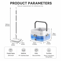 Nouvelle conception – Ensemble seau et serpillière pliables avec séparation eau propre/eau sale, brosse à double pulvérisation et raclette pour le nettoyage des sols domestiques