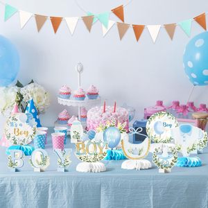 Centros de Mesa de Panal de Abeja para Baby Shower de Niño, Centros de Mesa de Panal de Abeja en Azul Acuarela, Decoraciones para Bautizo de Niño para Fiesta de Cumpleaños - Product Image 5