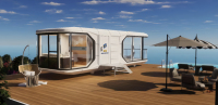 Cabane flottante préfabriquée étanche pour lac, maison-capsule, base de ponton flottant, structure en acier pour hôtels