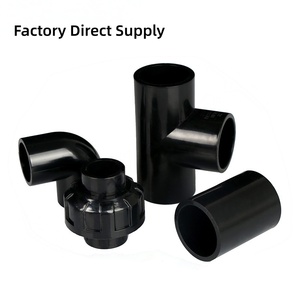 Raccordi Moderni in PVC Nero Lucido per Tubi: Gomito, T, Connettore Diritto per Acquari e Impianti Idraulici Esterni - Product Image 3
