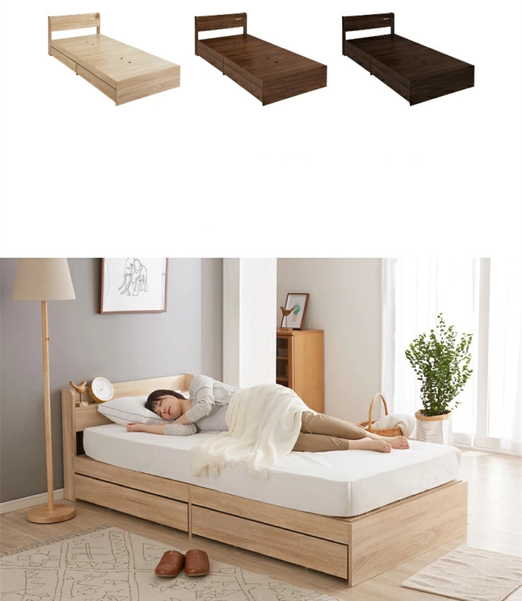Japanese-style Single Storage Bed - Stylish & Functional