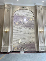 Purple Fusion dalle de marbre originale livre ouvert assorti revêtement mural intérieur cristal rétro-éclairé quartzite pierre naturelle