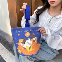 Sac fourre-tout en toile pour femme, motif dessin animé amusant pour enfants, avec fermoir magnétique, grande capacité, sac à main en toile pour trajets quotidiens