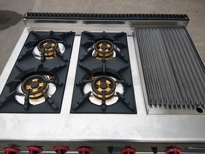 เตาแก๊ส6หัวเผาแบบพกพาสำหรับร้านอาหารพร้อมเตาอบและเตาย่าง - Product Image 6