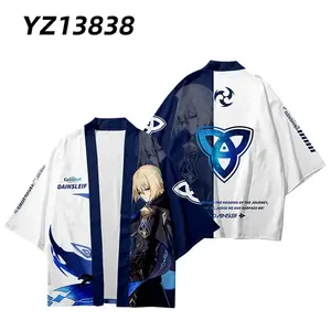 2025 estate Anime <span class=keywords><strong>Cos</strong></span> originale dio Genshin capo con orchidea notturna Cardigan cuore corallo Kimono piuma maglione - Product Image 3