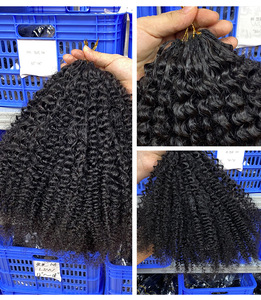 Extensions de cheveux humains brésiliens vierges Remy bruts, bouclés <span class=keywords><strong>afro</strong></span> crépus, pour crochet, 50g, double épaisseur, vente en gros FYD - Product Image 5