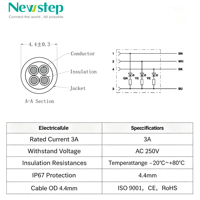 Conector Circular Impermeable M8 6Popen P IP67, Conector de Sensor Blindado Macho y Hembra para Equipos de Automatización Industrial
