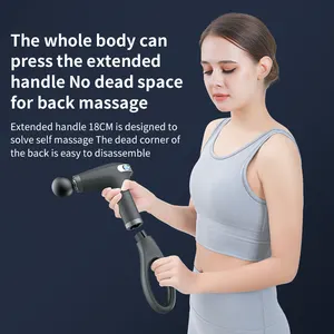 HB-005 Extended-Handle Speed Deep Tissue Myofascial Massage Gun With Colorful Touch Screen Handheld Auto Off