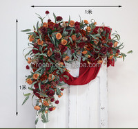 Automne Automne Orange Foncé Rouge Marron Couleur Fleurs Artificielles Arrangement Centres De Table Automne Fleurs De Mariage pour La Décoration De Mariage