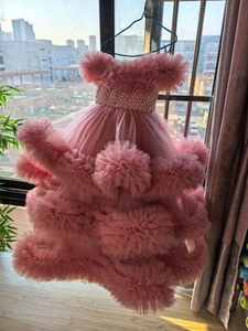 Abiti di Lusso con Perle per Feste di Compleanno per Bambine, Personalizzati con Volant, Abiti da Damigella per Matrimoni e Servizi Fotografici - Product Image 2