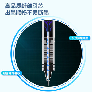 Deli Roller Ball Pen Refill 0.5mm Black Ink For Student Exam Office Use 10 Pcs - Product Image 3