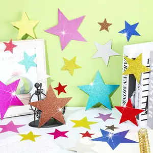 闪光星星切口纸星星装饰星星墙壁装饰五彩纸屑切口公告板教室