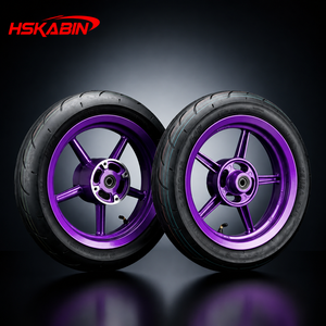 Pneus de moto Kenda Supermoto violets, ensemble complet avec jantes en aluminium et <span class=keywords><strong>chambre</strong></span> à <span class=keywords><strong>air</strong></span> pour roues EM5 Moto arrière/avant de <span class=keywords><strong>12</strong></span> pouces - Product Image 1