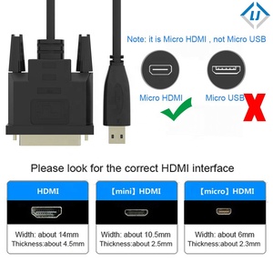 LJ-Cable <span class=keywords><strong>adaptador</strong></span> macho 4K chapado en oro, Micro <span class=keywords><strong>HDMI</strong></span> a <span class=keywords><strong>DVI</strong></span> 24 + 1 - Product Image 5