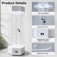 Vitrines rotatives en acrylique transparent avec porte verrouillable et étagères multi-niveaux pour centre commercial et présentoir de vente au détail