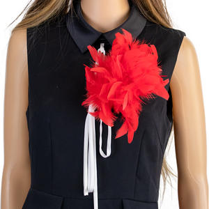 Accessoires de costume en plumes de dinde <span class=keywords><strong>avec</strong></span> broche en plumes naturelles tendance, coiffe fleurie - Product Image 4