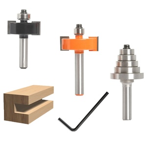 Juego de brocas de enrutador con 5 rodamientos ajustables, brocas de corte de ranura, puntas de carburo, 2 unidades - Product Image 1