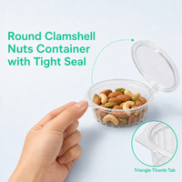 Conteneur d'emballage pour noix en plastique PET de qualité alimentaire 250g, boîte à collation ronde en plastique scellée hermétiquement