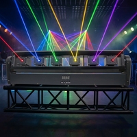 Barre de lumière laser professionnelle à 6 têtes mobiles DMX512/activation sonore RGB Ra90 IP33 en alliage d'aluminium pour concerts en direct