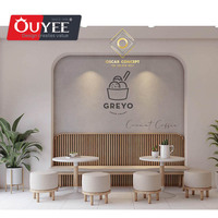 Ensemble de table et de chaises en bois pour la décoration intérieure moderne de Bubble Tea, conçu pour la vente en gros