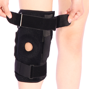 Vendedor caliente Neopreno ajustable Correa doble Oem <span class=keywords><strong>Ortesis</strong></span> Proteger la rodilla con bisagras Rodillera Soporte para piernas para mujeres y hombres - Product Image 1