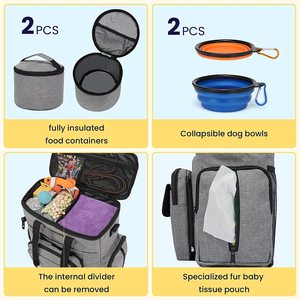 Köpek Pet seyahat sırt çantası, haftasonu çantası köpek kedi, havayolu onaylı Tote organizatör dahil 2 gıda taşıyıcı çanta ve 2 kase - Product Image 3