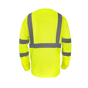 Prêt à expédier T-shirt <span class=keywords><strong>de</strong></span> sécurité haute visibilité respirant vêtements <span class=keywords><strong>de</strong></span> <span class=keywords><strong>travail</strong></span> pour hommes T-shirt réfléchissant à manches longues - Product Image 2