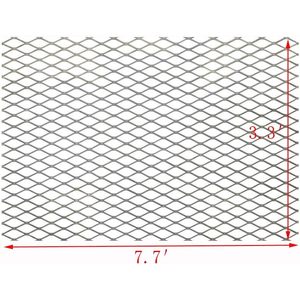 FixtureDisplays Tôle de treillis métallique déployé en acier 3,3 pi x 7,7 pi pour barbecue, fenêtre, puits, clôture - Product Image 6