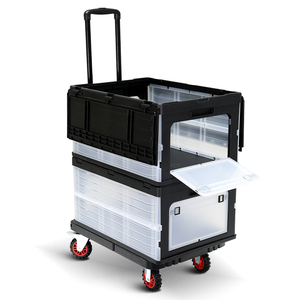 BAOYU Foldable PP Camping Box Cart Hand Trucks Storage Trolley Cart