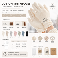 Gants tricotés personnalisables à double couche, détachables, compatibles écran tactile, pour l'hiver, les loisirs en extérieur et la chaleur