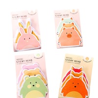 Bloc-notes d'animaux de dessin animé mignon personnalisé de vente chaude pour les étudiants fournitures scolaires onglets d'index créatifs marqueurs de page Notes autocollantes