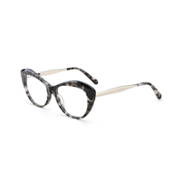 Montures de lunettes en acétate tendance pour femmes, style rétro œil de chat, motif écaille de tortue, montures optiques en gros