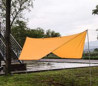 Hamac de camping portable et léger, imperméable et anti-UV, avec bâche de protection contre la pluie, tente polyvalente, poteaux et sangles