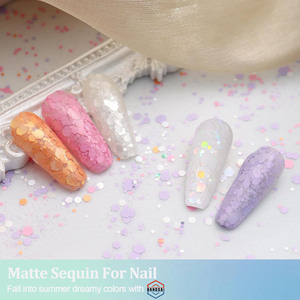 Purpurina gruesa naranja holográfica con forma de hexágono y lentejuela tipo macaron para globos de nieve, vasos, manualidades, resina, festivales, uñas, slime y decoración con efecto rosa - Product Image 3