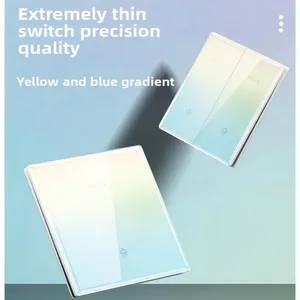 86er Typ Acryl-Drucktaster, vierfach, einfarbig, Farbverlauf, 65mm, ultradünner Unterputzschalter, 10A, personalisiert für Zuhause - Product Image 1