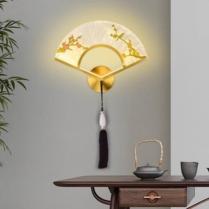 Applique murale tout en cuivre d'inspiration zen, nouveau style chinois, peinture émaillée, luminaire décoratif pour salon, mur de télévision - Product Image 6