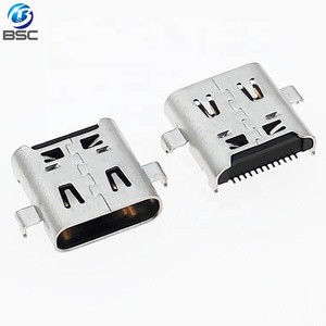 Port <span class=keywords><strong>USB</strong></span> 4.0 <span class=keywords><strong>Type</strong></span> <span class=keywords><strong>C</strong></span> à coque unique 24P femelle Connecteur <span class=keywords><strong>USB</strong></span> <span class=keywords><strong>Type</strong></span> <span class=keywords><strong>C</strong></span> avec longueur de corps 9.17mm avec broche de localisation DIP CH = 0.5mm 40Gbps - Product Image 5