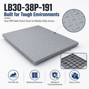 Copertura <span class=keywords><strong>per</strong></span> griglia <span class=keywords><strong>di</strong></span> scavo <span class=keywords><strong>per</strong></span> cavi <span class=keywords><strong>di</strong></span> sottostazione con design in FRP isolato <span class=keywords><strong>per</strong></span> un accesso sicuro al drenaggio e resistenza alla corrosione - Product Image 1