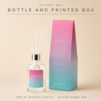 Pengharum Ruangan Black Cherry Reed Diffuser 200ml Botol Kaca Bening Stik Putih Grosir OEM ODM Pemasok Label Pribadi