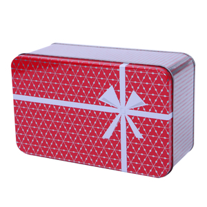 Wholesale Rectangular Cookie Tin Box Custom Printed Decorative Christmas Tin Cookie Box