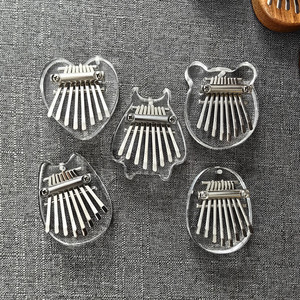 Instrumento Musical Transfronterizo, Mini <span class=keywords><strong>Piano</strong></span> de Pulgar de 8 Tonos, Kalimba de Madera Maciza, <span class=keywords><strong>Piano</strong></span> de Cinco Dedos Transparente de Cristal, Portátil - Product Image 5