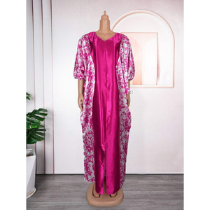 Nuevo Vestido Africano Talla Grande 2026 con Estampado de Patchwork, Túnica Musulmana de Poliéster con Mangas Largas, Ropa para Mujer - Product Image 6