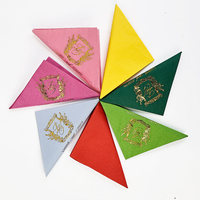 Serviettes de table en papier couleur avec logo personnalisé imprimé, dorées à chaud, pour mariage et fête