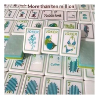 Tuiles de Mahjong américaines en acrylique Coral Coast, polies à la main, style américain, ensemble de Mahjong portable pour les voyages, emballage en boîte en carton
