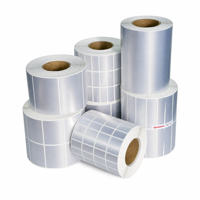 Label Roll PET Perak Matte Tahan Panas, Perekat Sendiri, Kompatibel TTR, untuk Label Barcode Logistik Gudang dan Pengemasan