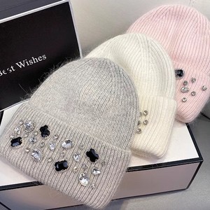 <span class=keywords><strong>Automne</strong></span> et hiver 100% polyester gaufré rayé tricoté à la main chaud <span class=keywords><strong>bonnet</strong></span> pour femmes adultes - Product Image 3
