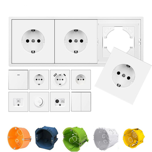 Novski Z loạt chuyển đổi duy nhất Đèn bao gồm PC Bảng điều khiển màu trắng tường chuyển đổi EU tiêu chuẩn 80*80 mét vuông ánh sáng chuyển đổi cho nhà Ổ cắm điện TKA - Product Image 2