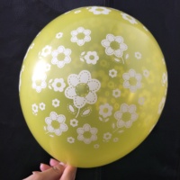 Ballons en latex de 12 pouces de couleur orange avec motif de rose, impression sur 5 faces