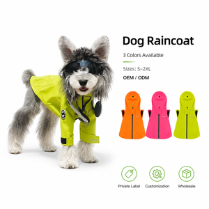Chaqueta impermeable para perros OEM con capucha, impermeable para mascotas, repelente al <span class=keywords><strong>agua</strong></span>, capa <span class=keywords><strong>de</strong></span> PU transpirable, impermeable para mascotas, ropa para mascotas OEM - Product Image 1